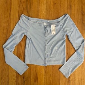 NWT Me to we of the shoulder blue top